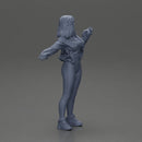 sexy girl in an open jacket and pants, posing happily - Only-Games