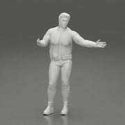 young man standing and explaining with hands - Only-Games