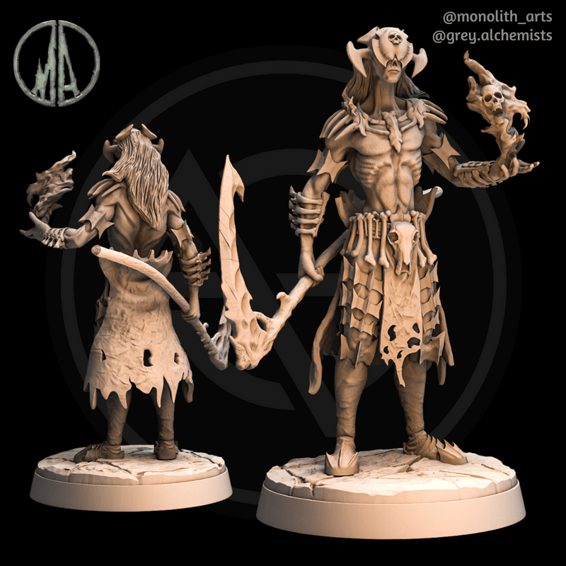 Skeleton Necromancer - Fantasy Resin Miniature in 32mm - DnD Monsters