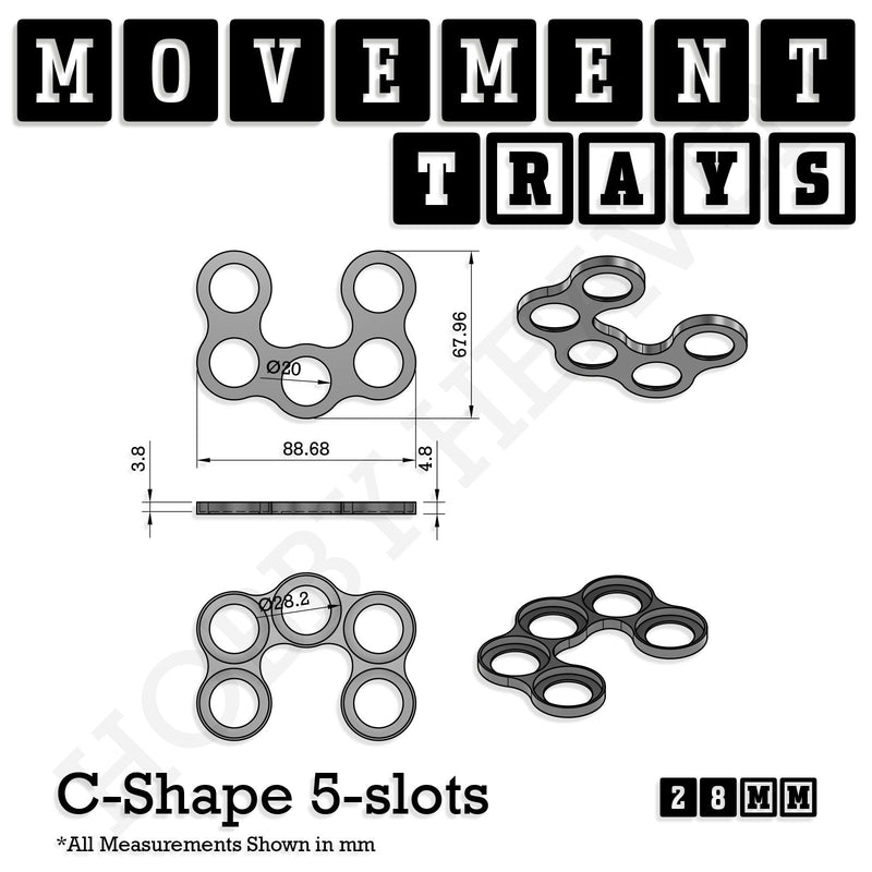 28mm Movement Trays for Tabletop Games | Wargaming | Full Range - Only-Games