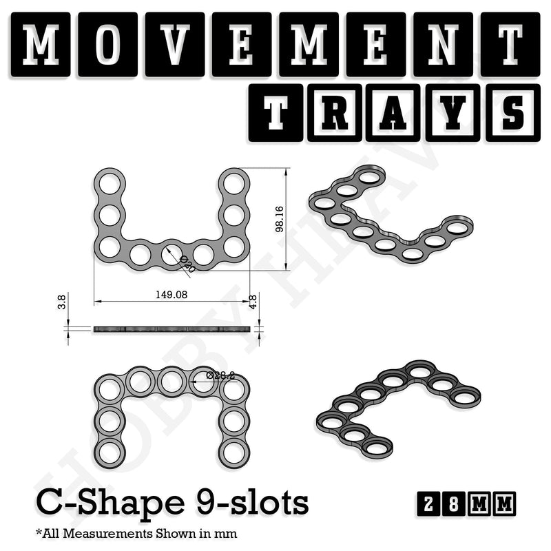 28mm Movement Trays for Tabletop Games | Wargaming | Full Range - Only-Games