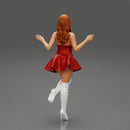 santa girl in Dress and hat Standing on One Leg - Only-Games