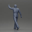 man in suit raising hand up walking - Only-Games