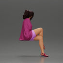 Elegant Woman in Pink Dress Relaxing with Graceful Pose - Only-Games