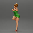 Sexy girl in mini dress and heels Leaning Against wall - Only-Games