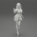 Stylish Beautiful Woman Wearing a V neck Dress - Only-Games