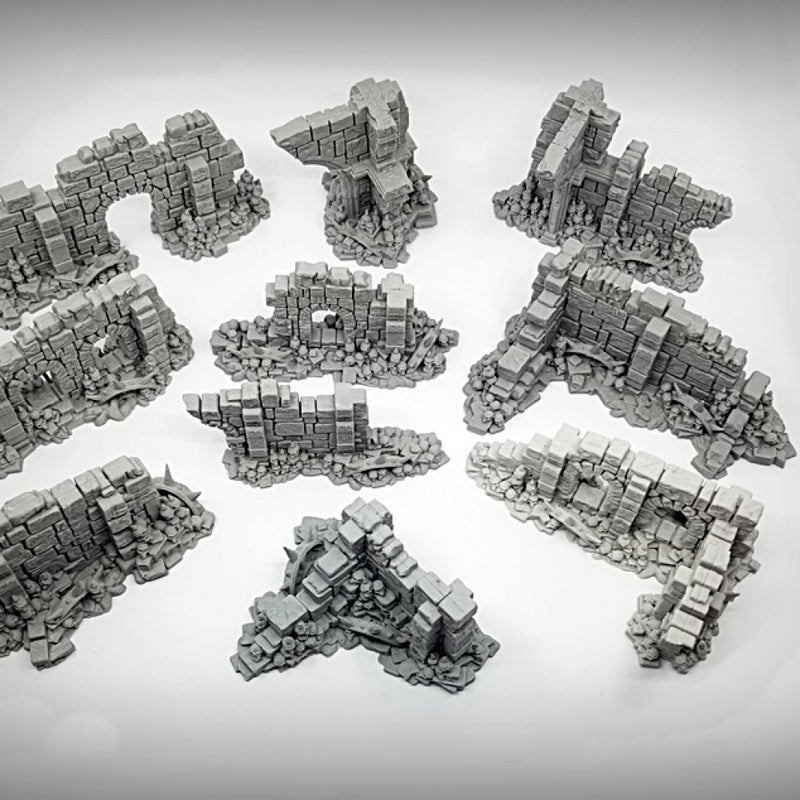 Basic Corner Wall A: Ancient Ruins GRIMDARK Terrain Set - Only-Games