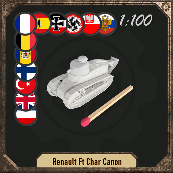 1/100 Reanult Ft Char Canon with casted turret