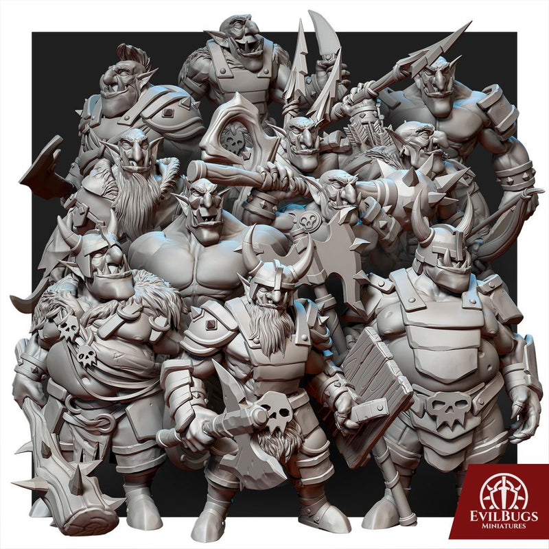 Bonecrusher Tribe Warriors  ( 23 miniatures )  28mm/32mm/54mm