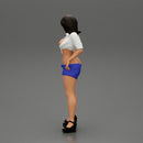 Sexy woman showing her breasts undressing her shorts - Only-Games