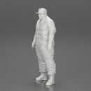 Big strong gangster homie in cap and shirt standing - Only-Games