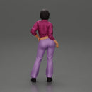 attractive girl with short hair posing in a mini open jacket and pants - Only-Games