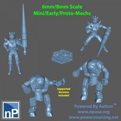 6mm/8mm Mini/Early/Proto-Mechs, pack 2 - Only-Games