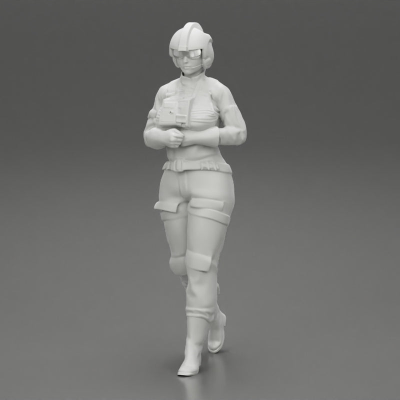 woman fighter pilot walking in helmet - Only-Games