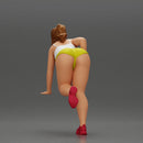 Fitness girl in the gym training with a single-arm dumbbell row - Only-Games