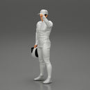 Motorbiker holding his helmet while waving his hand - Only-Games