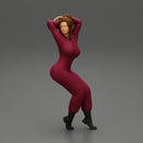 2 Models - SEXY GIRL MECHANIC IN SUIT SITTING ON A TRUCK TYRE AND HANDS IN HAIR - Only-Games