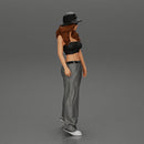 gangster homies lowrider girl posing in hat and sunglasses with long hair - Only-Games