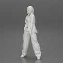 gangster homies lowrider girl posing in long open shirt with long pigtail - Only-Games