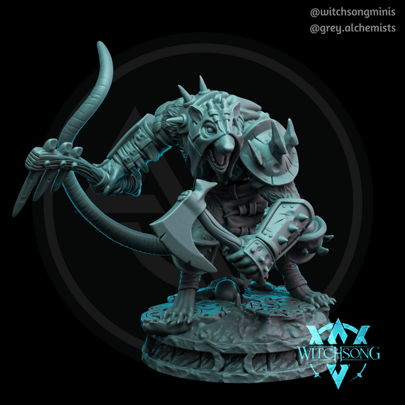 Long Tail Wererats Set - Two Poses - Fantasy Resin Miniatures in 32mm - DnD Monsters - Only-Games