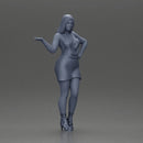 Elegant Woman in mini Dress with Gesturing Hand - Only-Games