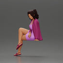 Elegant Woman in Pink Dress Relaxing with Graceful Pose - Only-Games