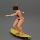 Sexy Girl in A Bikini Swimsuit Riding Wave on board - Only-Games