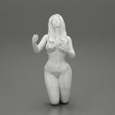 Sexy girl in lingerie bikini with long hair sitting on her knees - Only-Games