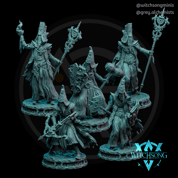 The Apostles of The Faceless King Bundle - 5 Fantasy Resin Miniatures in 32mm - DnD Monsters - Only-Games