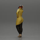 Asian girl in a neck hoodie and cap is standing and thinking - Only-Games