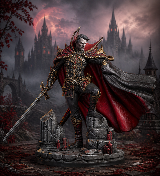 Vampire Lord Miniature STL | Undead Noble | Digital Download - Only-Games