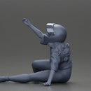 Biker Girl in a helmet who fell off a motorbike, being helped by a man - Only-Games