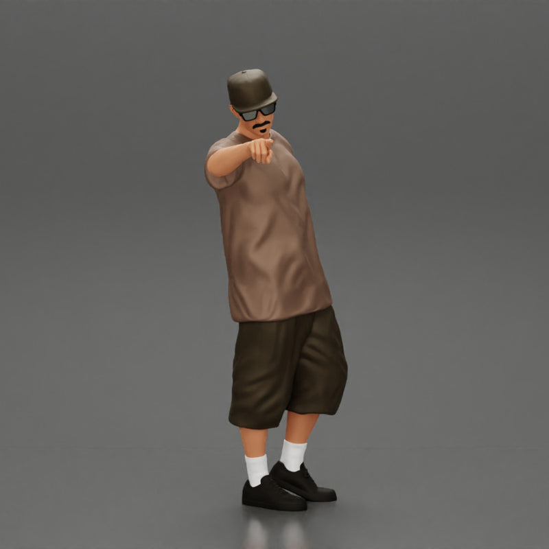 Gangster homie in cap pointing his finger at somebody - Only-Games