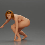 naked surfer woman in a bikini riding a wave on her surfboard - Only-Games