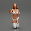 Sexy girl in bikini lingerie sitting on her knees - Only-Games