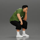 Fat Gangster sitting and thinking - Only-Games