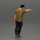 gangster man standing and leaning against the wall in cap - Only-Games