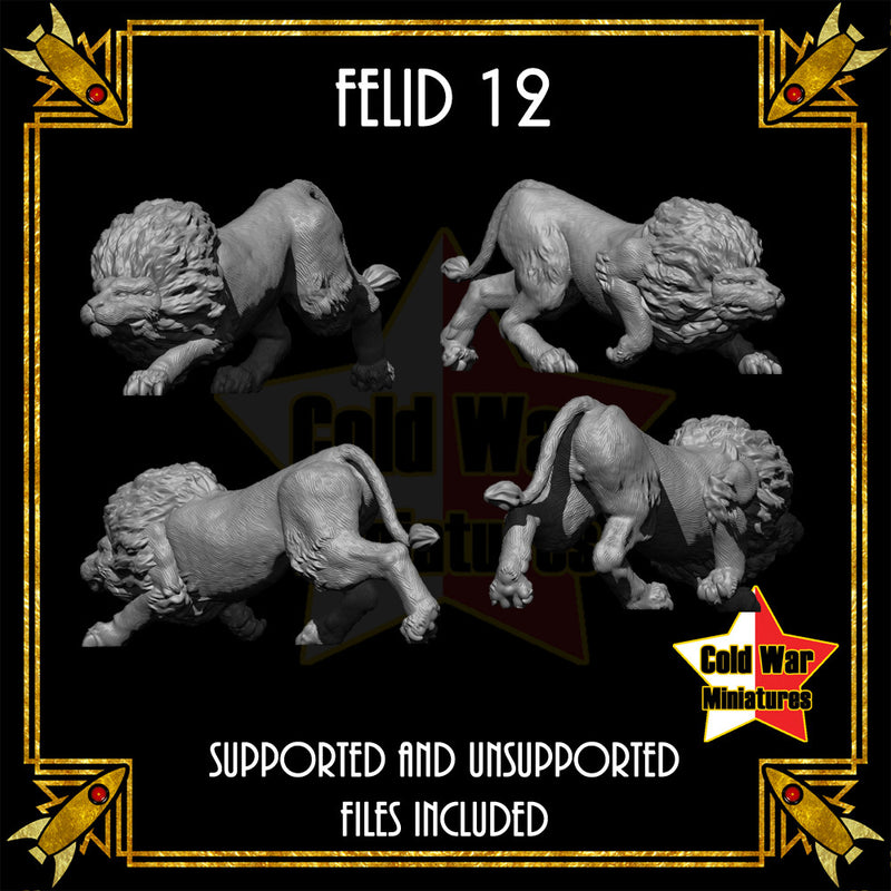 Felid 12 Large 4 eyed Lion Prowling - Only-Games