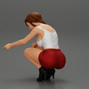 Beautiful girl Sit Near Her Cat - Only-Games