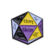 D20 They Them Pin Badge - Only-Games