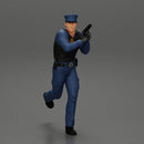 Police Officer running Chasing Criminal On Roadway holding a gun - Only-Games