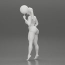 Sexy Young Sporty Girl Playing With the Ball on the Basketball - Only-Games