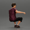 man in shorts sitting on a bench with her girlfriend in the park - Only-Games