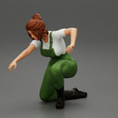 Young Woman Working In Service Station sitting and fixing a car - Only-Games