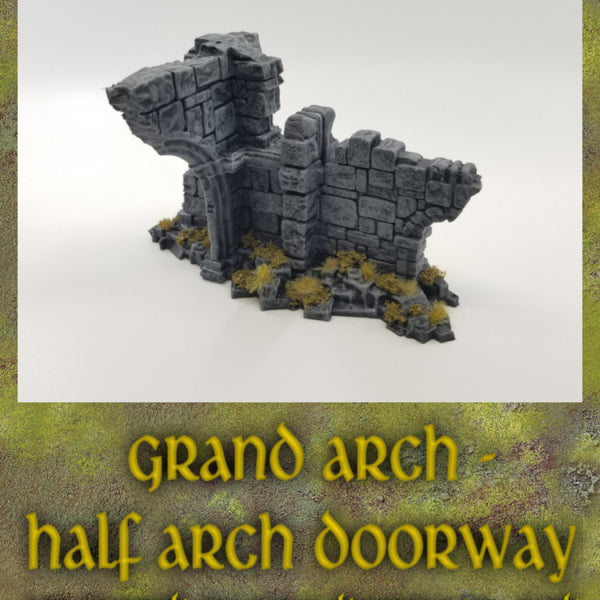 Grand Arch - Half Arch Doorway: Ancient Ruins Terrain Set