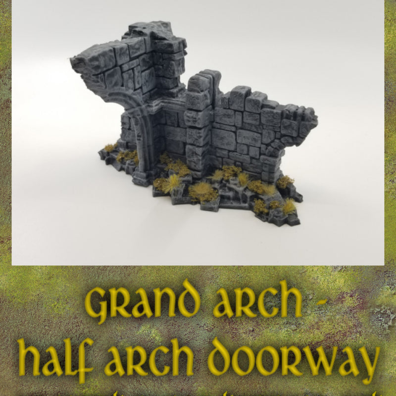 Grand Arch - Half Arch Doorway: Ancient Ruins Terrain Set - Only-Games