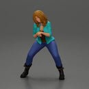 Girl sitting on a scooter, wearing an open jacket - Only-Games