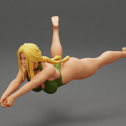 Beach Volleyball Girl in Bikini Returns a Ball in a Jump - Only-Games