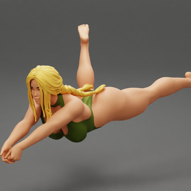 Beach Volleyball Girl in Bikini Returns a Ball in a Jump - Only-Games