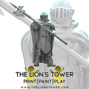 Cloaked Elite Guards - Set of 10 with halberds (32mm scale) - Only-Games